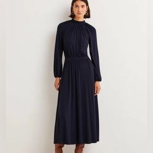 Boden Ruffle Neck Jersey MIDI dress